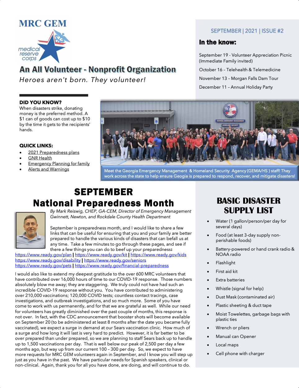 Newsletter - September 2021