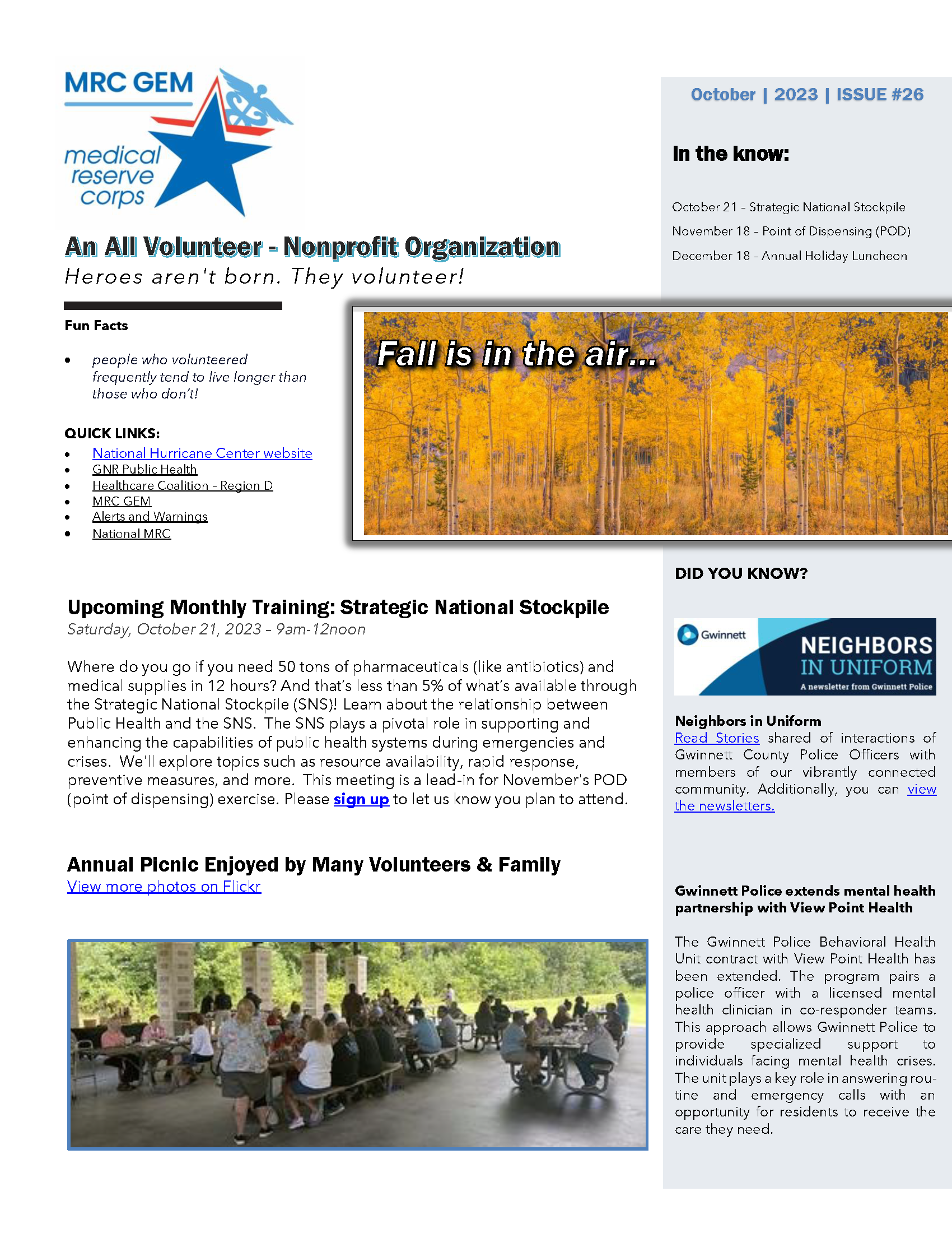 Newsletter - October 2023